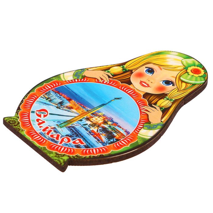 Магнит Матрёшка "Самара-3", 9,5х6,5см
