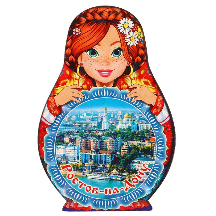 Магнит Матрёшка "Ростов-на-Дону-1", 9,5х6,5см