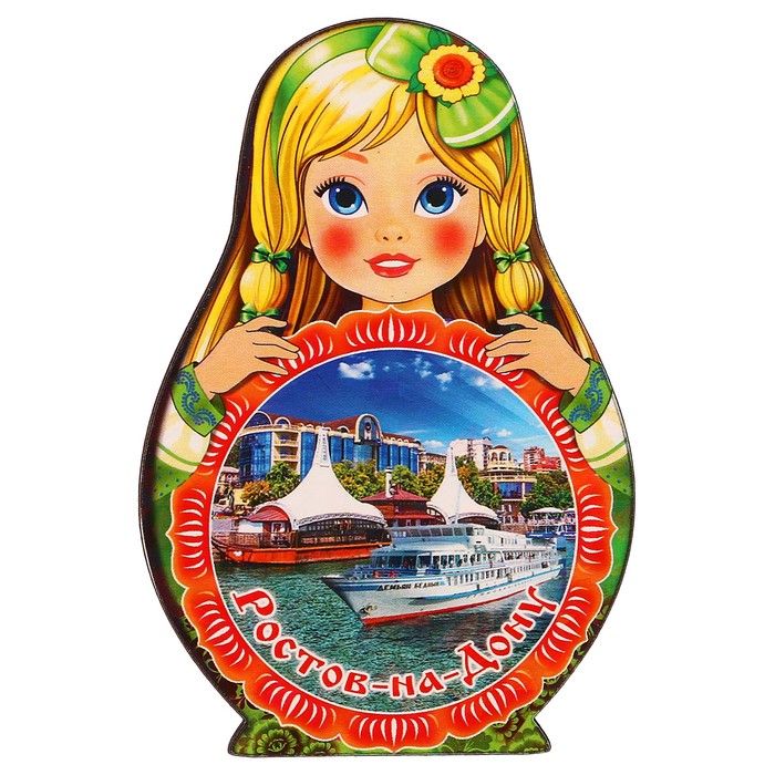 Магнит Матрёшка "Ростов-на-Дону-3", 9,5х6,5см