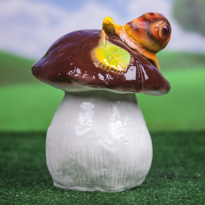 Сувенир-садовый "Гриб с улиткой"