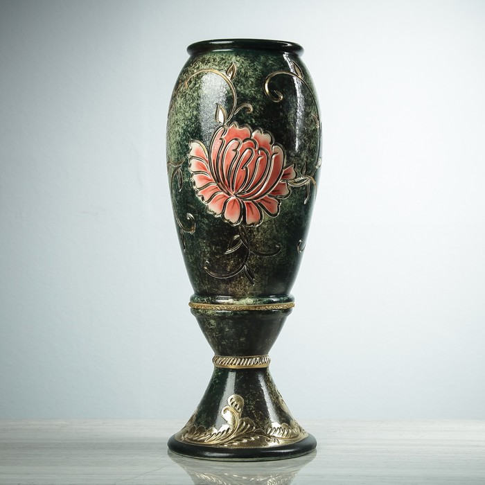 Ваза напольная  "Эрика" малахит микс