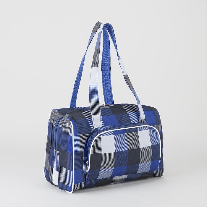 Сумка дорожная на молнии, наружный карман, цвет синий