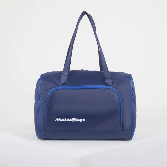 Сумка дорожная на молнии, наружный карман, цвет тёмно-синий