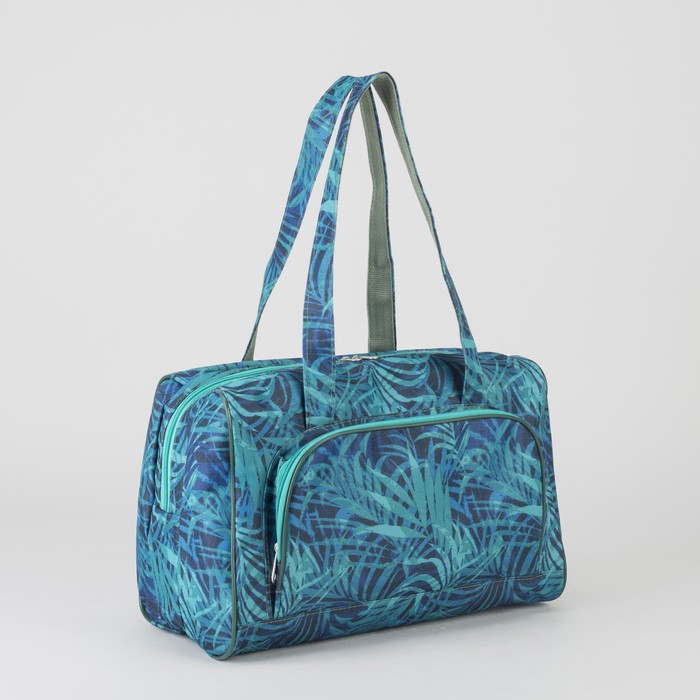 Сумка дорожная на молнии, наружный карман, цвет зелёный