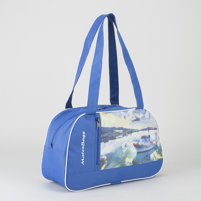 Сумка спортивная "Катер", отдел на молнии, наружный карман, цвет синий
