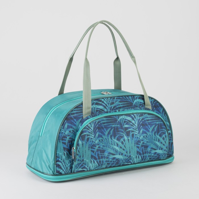 Сумка дорожная на молнии с расширением, 1 отдел, наружный карман, цвет зелёный