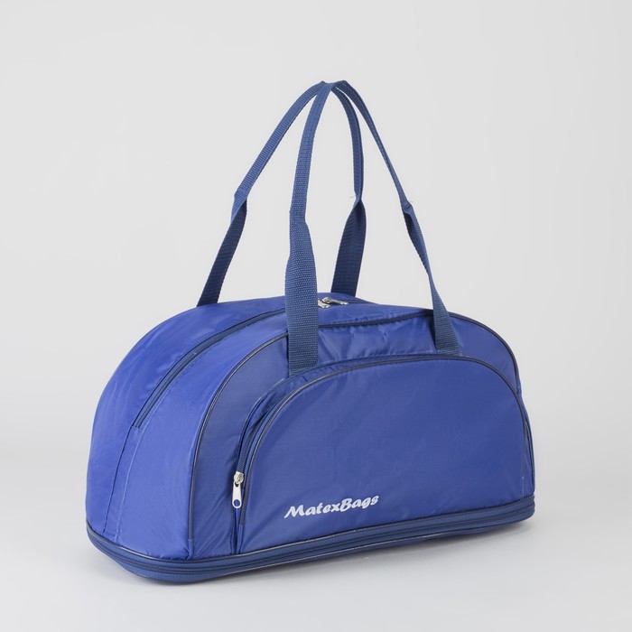 Сумка дорожная на молнии с расширением, 1 отдел, наружный карман, цвет синий