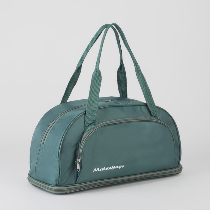 Сумка дорожная на молнии с расширением, 1 отдел, наружный карман, цвет зелёный