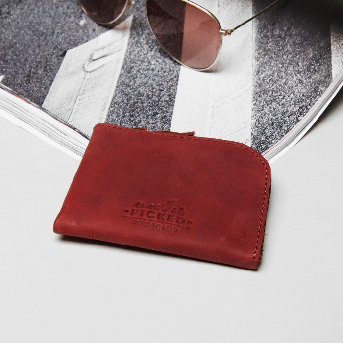 Кошелёк женский Picked Vintage, отдел на молнии, цвет винный