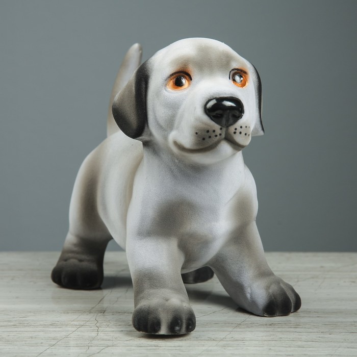 Копилка "Собачка Риччи" серый, флок