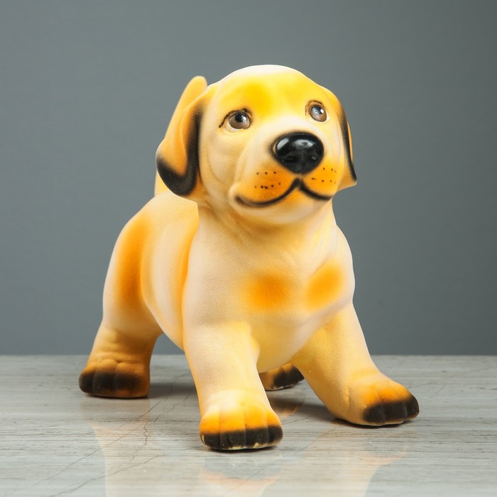 Копилка "Собачка Риччи" персиковый, флок