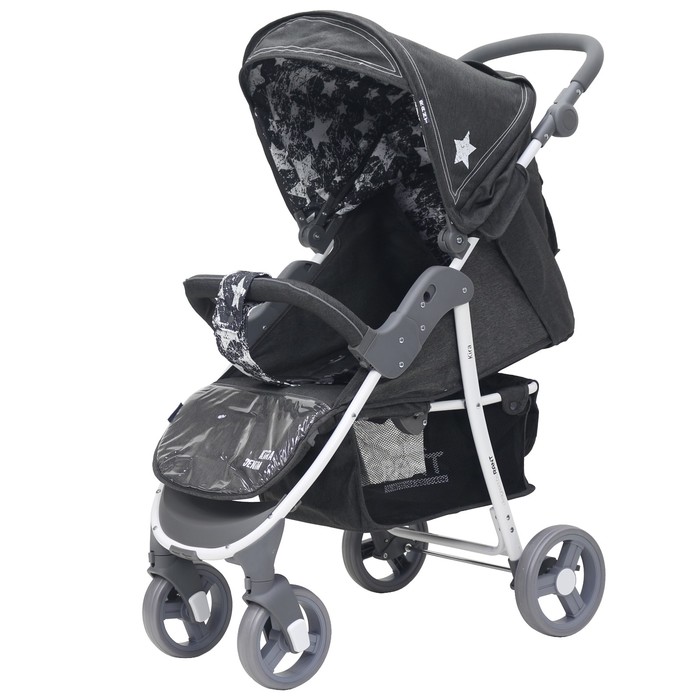 Коляска прогулочная KIRA Plus jeans, цвет чёрный