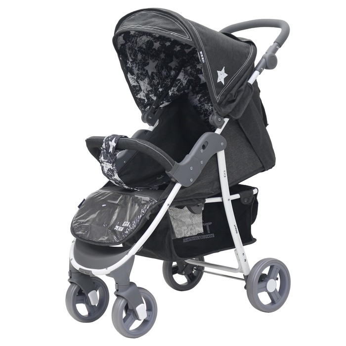 Коляска прогулочная KIRA Plus jeans, цвет чёрный