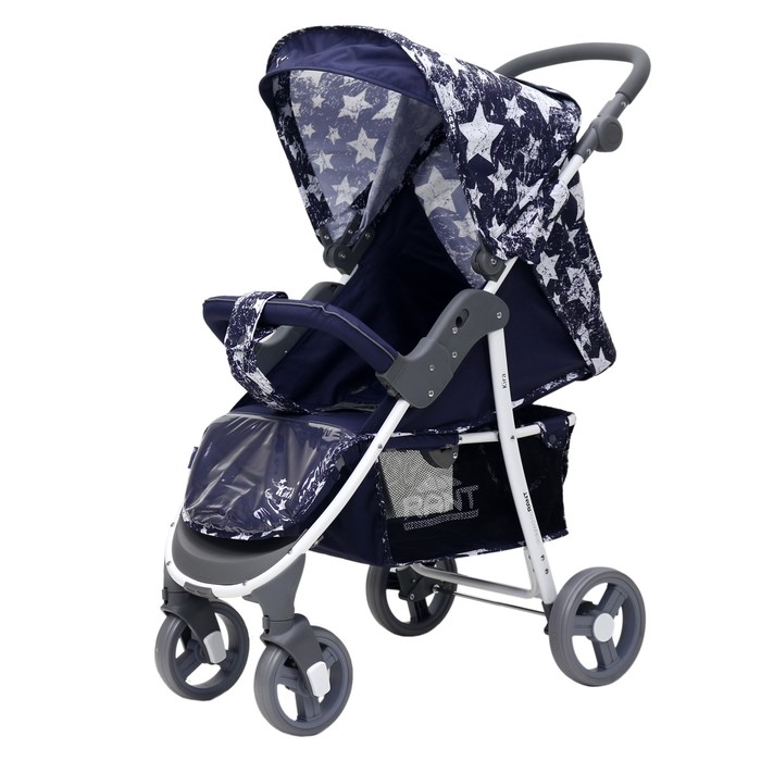 Коляска прогулочная KIRA Plus "Звёзды", цвет синий