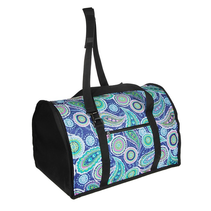 Сумка-переноска полукруглая средняя, ПВХ/мех "овчина", 46 х 28.5 х 29 см, микс цветов