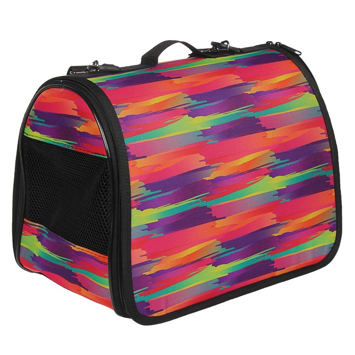 Сумка-переноска "Волна" раскладная малая, ПВХ/мех, 49 х 30 х 35 см, микс цветов