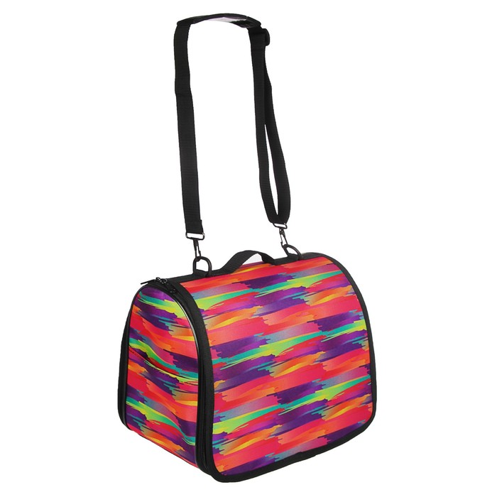 Сумка-переноска "Волна" раскладная малая, ПВХ/мех, 49 х 30 х 35 см, микс цветов