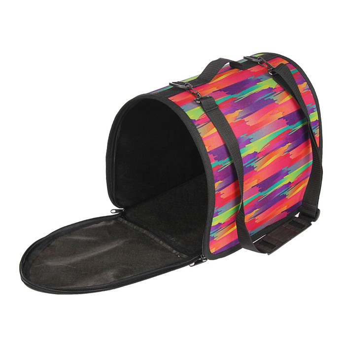 Сумка-переноска "Волна" раскладная малая, ПВХ/мех, 49 х 30 х 35 см, микс цветов