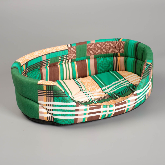 Лежанка открытая для котят, бязь/поролон, 38 х 25 х 14 см, микс цветов