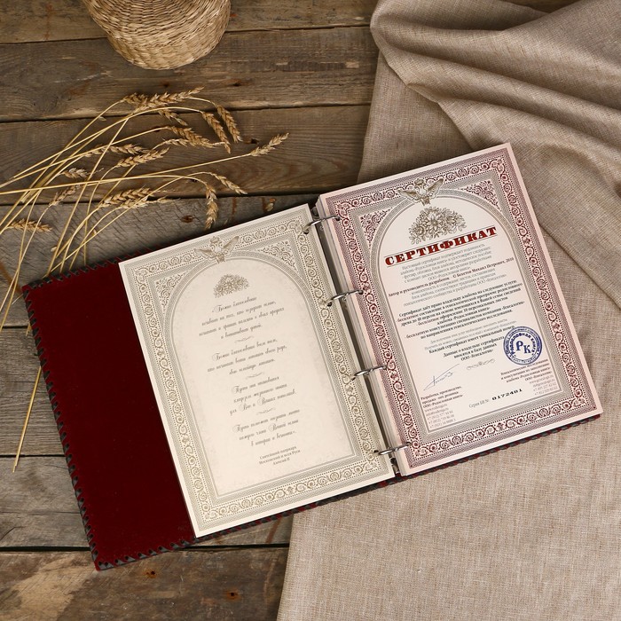 Родословная книга "Стандартная" с росписью в оплётке 25×31,5×6 см, 108 листов, натур. кожа