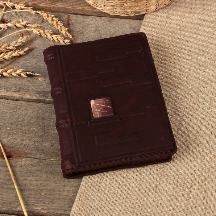 Ежедневник "Малый" с шедеврами зодчества 12×16,5 см, натур. кожа, яшма, зол обрез