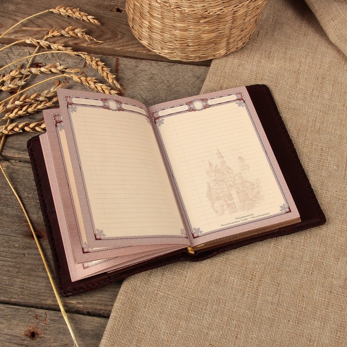 Ежедневник "Малый" с шедеврами зодчества 12×16,5 см, натур. кожа, яшма, зол обрез