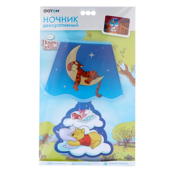 Ночник  “Винни и его друзья” LED 0,5Вт батарейка  2хCR2032