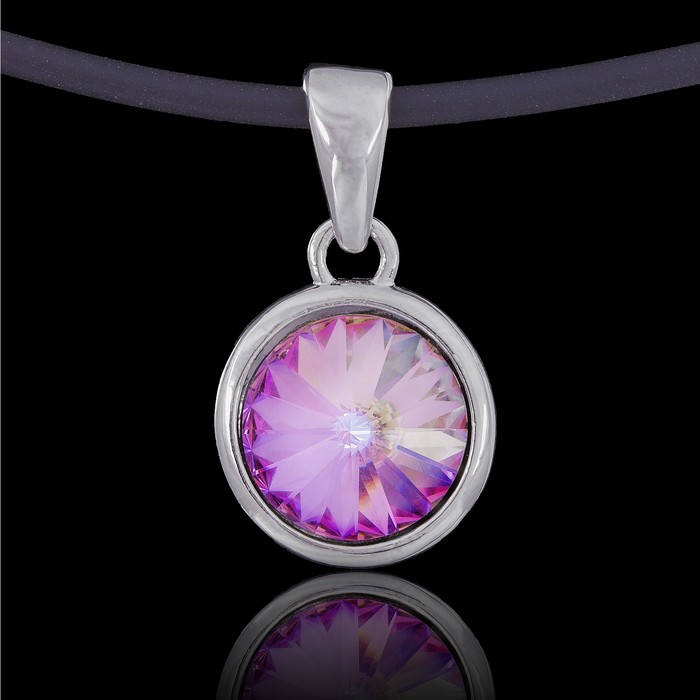 Кулон "Альхена", цвет розовый в серебре