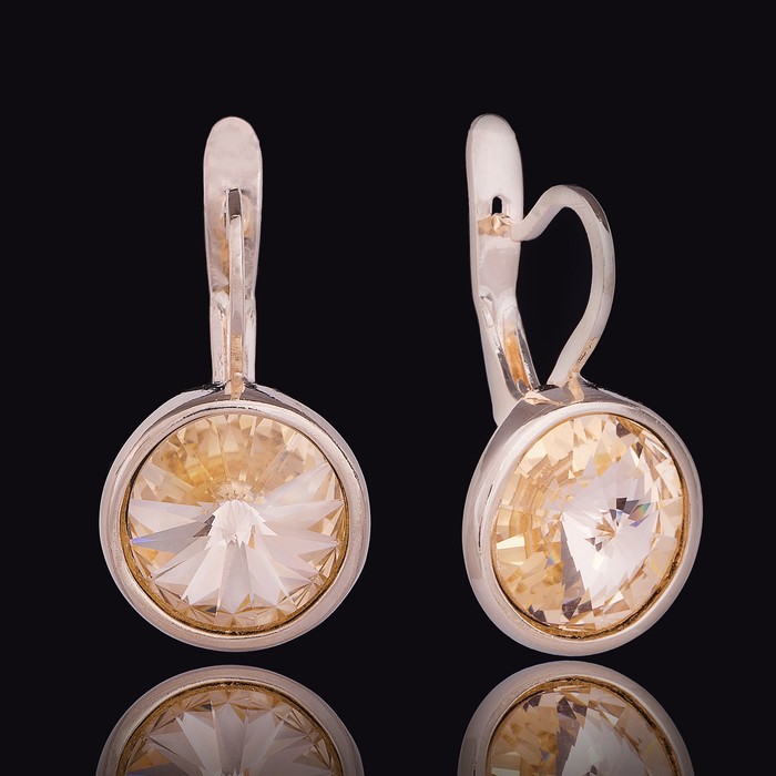 Серьги "Альхена", цвет оранжевый в золоте