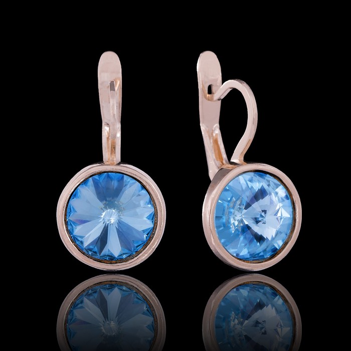 Серьги "Альхена", цвет синий в золоте