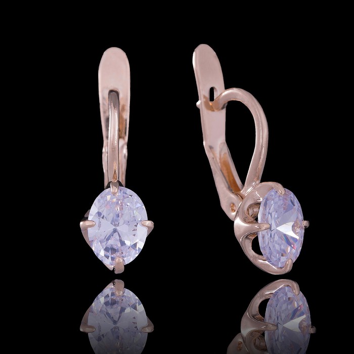 Серьги "Берлета", цвет белый в золоте