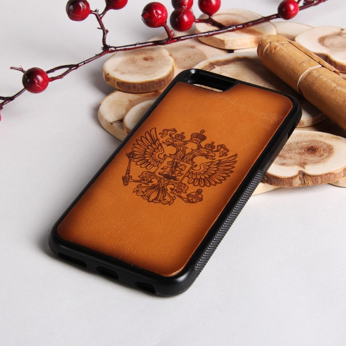 Чехол для телефона, на iPhone 6, "Герб РФ", цвет коричневый