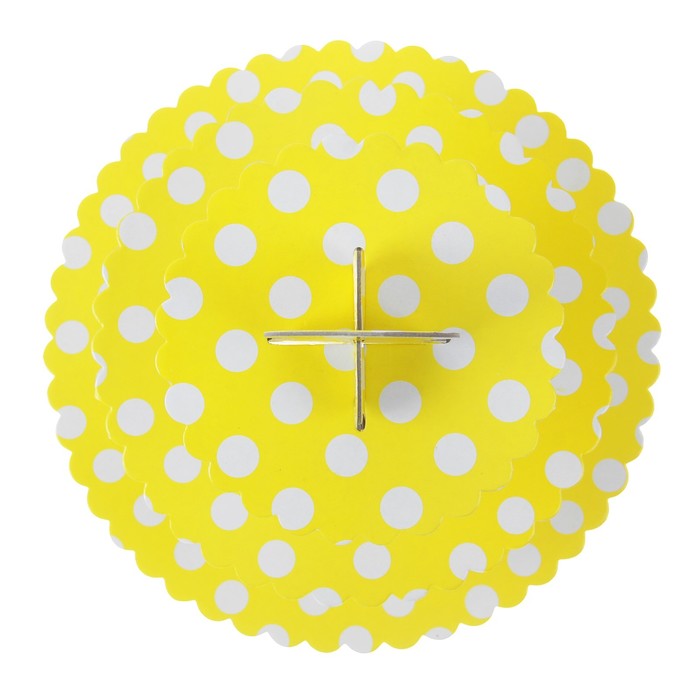 Подставка для пирожных трёхъярусная "Ласка", жёлтый цвет