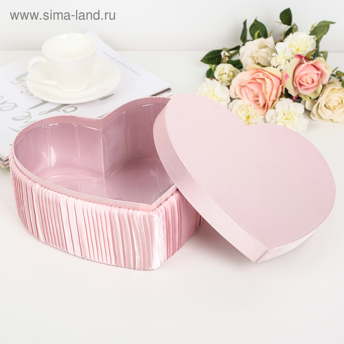 Подарочные коробки  Сима-Ленд Коробка подарочная, розовый, 25,5 х 23 х 12 см