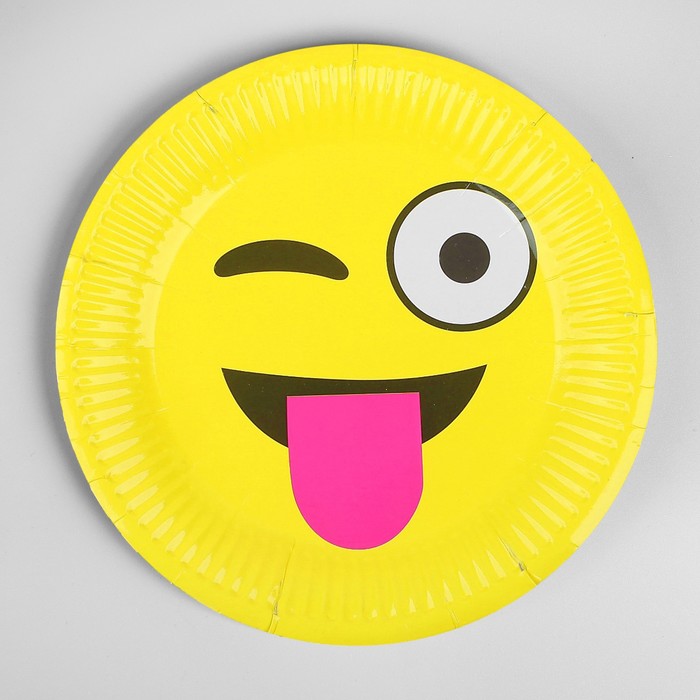 Бумажная тарелка "Забавный смайл" (набор 6 шт)