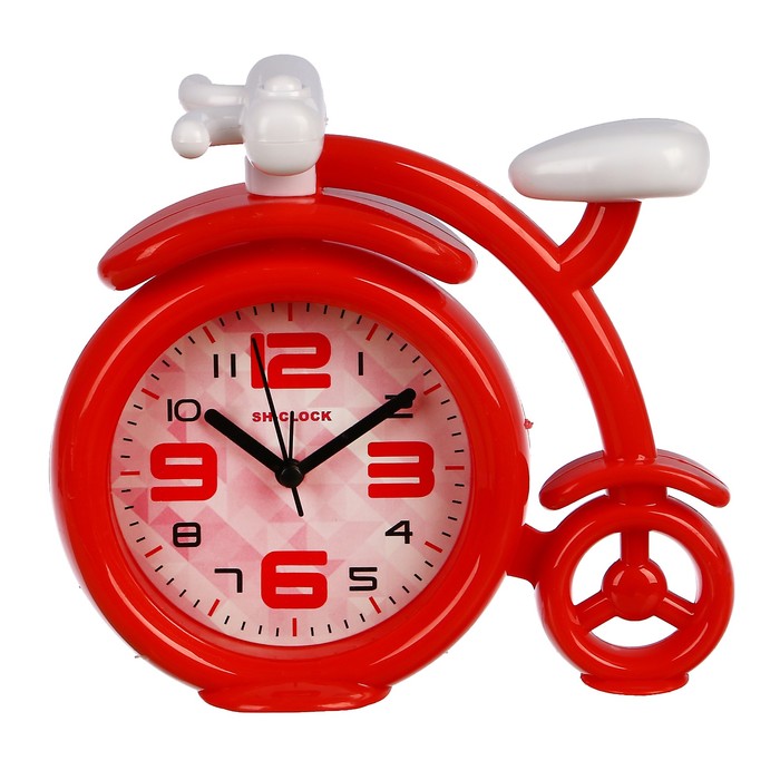 Будильник "Цирковой велосипед", арабские цифры, циф-т в клетку, микс цветов, 19*18,5 см