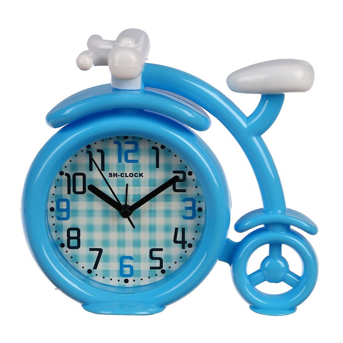 Будильник "Цирковой велосипед", арабские цифры, циф-т в клетку, микс цветов, 19*18,5 см