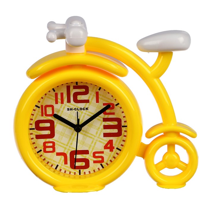 Будильник "Цирковой велосипед", арабские цифры, циф-т в клетку, микс цветов, 19*18,5 см