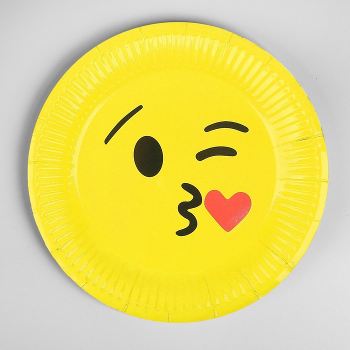 Бумажная тарелка "Поцелуйчик", набор 6 шт.