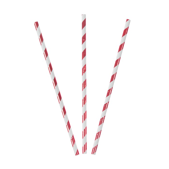 Трубочка для коктейтя "Спираль" (набор 25 шт), цвет красный