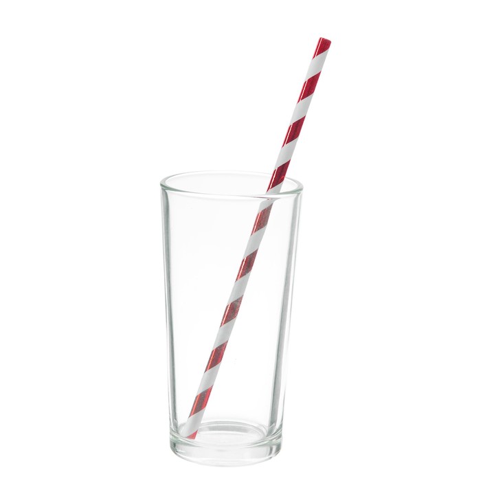 Трубочка для коктейтя "Спираль" (набор 25 шт), цвет красный