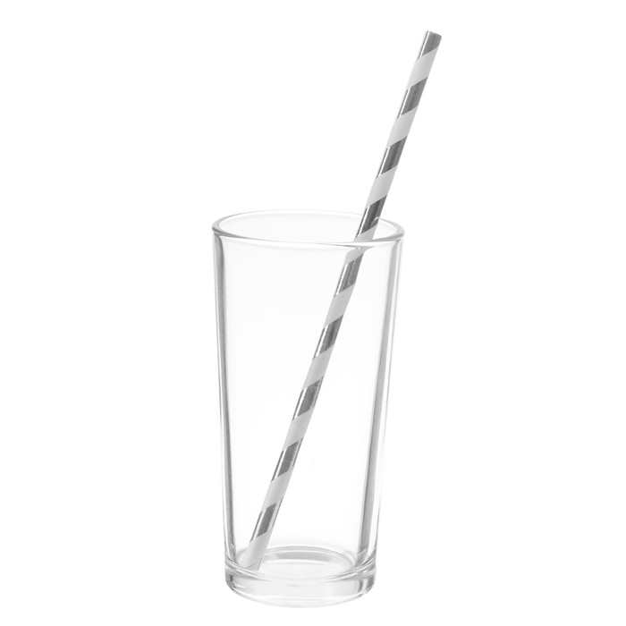 Трубочка для коктейля "Спираль" (набор 25 шт), цвет серебро