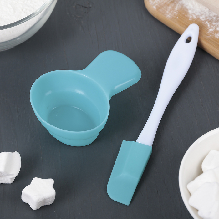 Набор кондитерский 2 шт: лопатка 18х2,5х1 см, миска