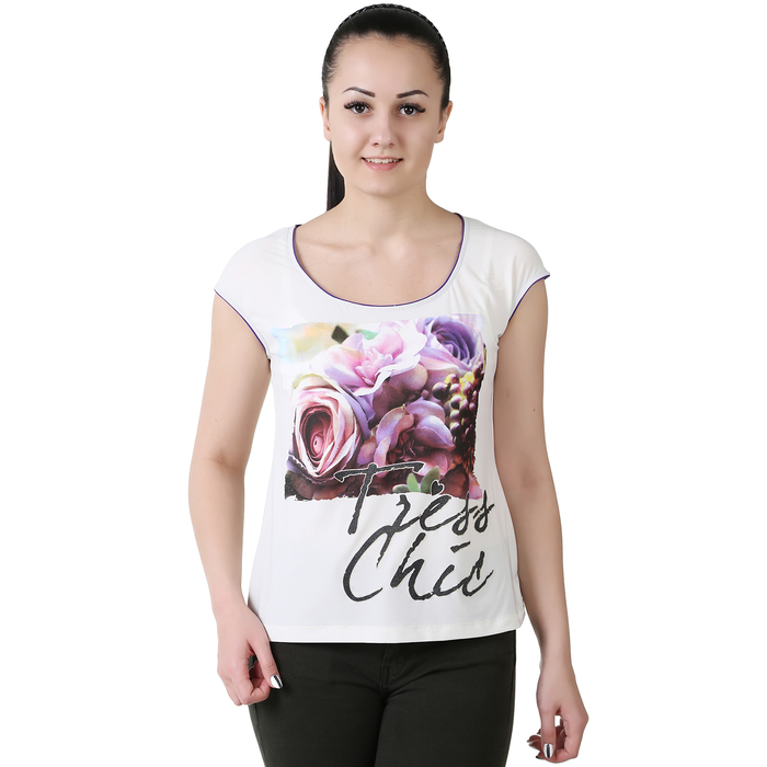 Футболка (блузка) женская Виноград цвет молочный, р-р 58