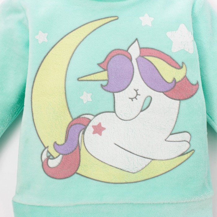 Костюм: джемпер и брюки Крошка Я "Пони" велюр, рост 62-68см (3-6мес)