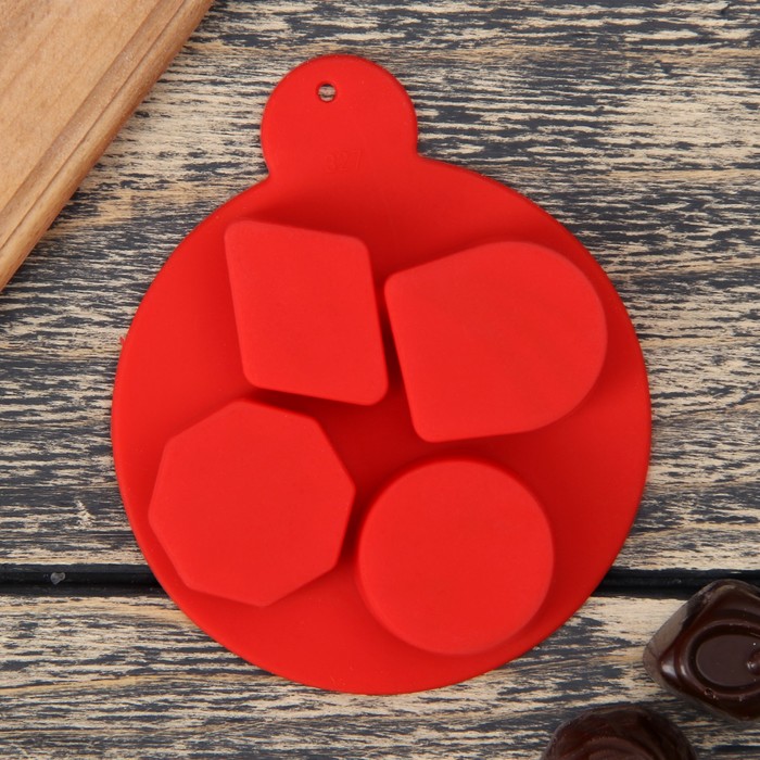 Форма для льда и шоколада "Дольки шоколада", 4 ячейки, цвета МИКС