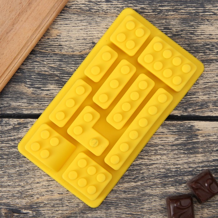 Форма для льда и шоколада "Конструктор", 10 ячеек, цвета МИКС