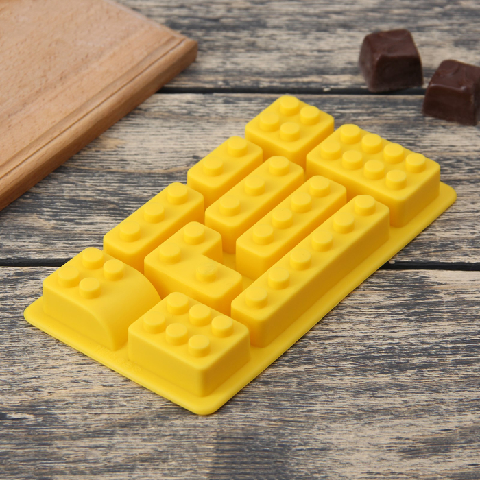 Форма для льда и шоколада "Конструктор", 10 ячеек, цвета МИКС
