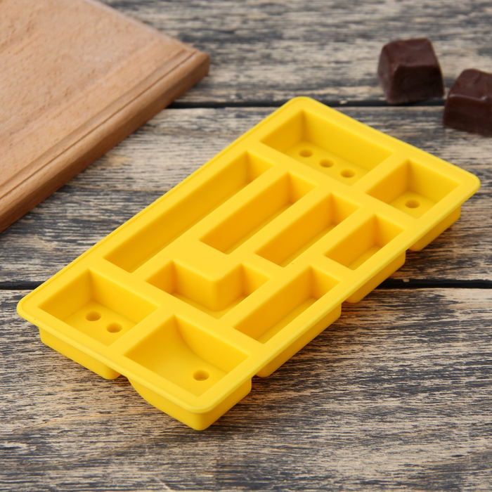 Форма для льда и шоколада "Конструктор", 10 ячеек, цвета МИКС