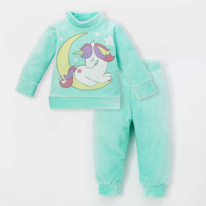 Костюм: джемпер и брюки Крошка Я "Пони" велюр, рост 92-98см (2-3 года)